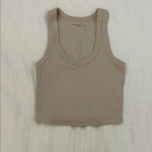 Abercrombie & Fitch Beige Ribbed Tank Top